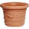 Papillon VASO TONDO FESTONATO IN RESINA COLORE TERRACOTTA DOPPIO BORDO DIAMETRO CM. 80