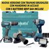Makota KIT MAKOTA Kit 4 in 1 Trapano Smerigliatrice Impulsi Lampada 3 batterie 68v 6ah