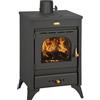 STUFA A LEGNA MOD. KIR 9/12KW VETRO CERAMICO CON PIASTRA IN GHISA COD.93383