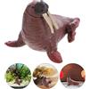 Brown Resin Walrus Model Durable Small Sea Animal Decorative Figurine