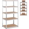 MSW Scaffale metallico 5 ripiani, max 875 kg, 90x60x180 cm, grigio