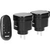 ORNO SET DI MINI PRESE WIRELESS CONTROLLATE DA TELECOMANDO 2+1 IP44 schuko