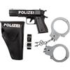 Marchiata Set Polizia Bambini 3 Pezzi Pistola Giocattolo Fondina Manette Accessori Carneva