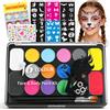 Truccabimbi Kit - 16 Colori Trucco Viso Bambini Con 4 Colori Grandi, 52 Stencil
