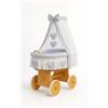 My Sweet Baby Culla in vimini Amelia con baldacchino - Biancheria da letto naturale e grigia