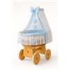 My Sweet Baby Culla in vimini Amelia con baldacchino - Biancheria da letto naturale e blu