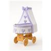 My Sweet Baby Culla in vimini Amelia con baldacchino - Naturale + biancheria da letto viola