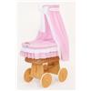 My Sweet Baby Culla in vimini Bellamy con baldacchino - Biancheria da letto naturale e rosa