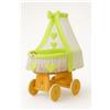 My Sweet Baby Culla in vimini Amelia con baldacchino - Biancheria da letto naturale e verde