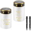 XiXiRan 2 Pezzi Lumino Cimitero Candela LED Luci Votive con Pannello Solare da