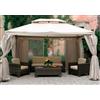 CAPALDO GAZEBO SAHARA MT. 3X4 TELO ECRÙ ARREDO GIARDINO ESTERNO OFFERTISSIMA