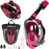 ACTIV SPACE Tauchmaske Vollgesicht nicht beschlagend - S/M RED M09