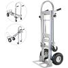 Carrello a Mano Pieghevole 3 in 1 Alluminio 2/4 Ruote Portata 350Kg