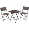 VETTE Set giardino "fold black" in rattan sintetico pp tre pezzi