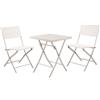 VETTE Set giardino "fold white" in rattan sintetico pp tre pezzi