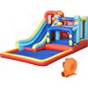 Castello Gonfiabile per Bambini 3-8 Anni con Trampolino, Scivolo e Piscina,