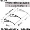 MAKA Pensilina in Policarbonato Trasparente Fumé Modulare Estensibile Tettoia