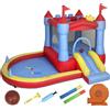 Castello Gonfiabile per Bambini con Scivolo, PiscinaPalline, Canestro da Basket