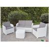DESANTIS SALOTTO IN RESINA BIANCO NINFEA POLTRONE E DIVANO SET ARREDO GIARDINO