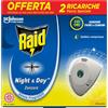 Raid Night & Day Ricarica, Antizanzare e Repellente Inodore a Sabbia Compressa
