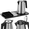 Royal Catering Set benvenuto hotel bollitore elettrico con vassoio 1,2L 1800W - Argento