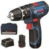 Bosch Trapano avvitatore percuss. 2 batt. litio 12v mand. mm.10 (gsb 12v-15) - 2 batte