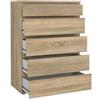CAPALDO KIT CASSETTIERA CASSETTONE 5 CASSETTI NOVA CM. 77X40X107H BIANCO O QUERCIA