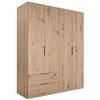 CAPALDO KIT ARMADIO 4 ANTE + 2 CASSETTI CM.162X58X200H ROVERE ARTISAN