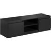Bratex Mobile porta TV semplice da 120 cm, con 2 vani e ripiani, nero opaco.