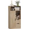Mobile Bagno Salvaspazio Slim con 2 Cassetti, Ripiani e Armadietto, 50x25x100
