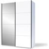 CAPALDO Armadio Guardaroba 2 Ante Scorrevoli Con Specchio 150x58x204 Cm Smart Bianco