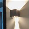 APPLIQUE CUBO LAMPADA LED FARO FARETTO DA PARETE A MURO DOPPIA LUCE IP65