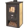 MILLE Stufa a legna pallade 10,7 kw avorio - misure cm.50x41x86h. - peso kg.58