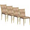 Mebel Elite Set di 4 poltrone imbottite in tessuto DAN Beige Velvet Glamour.