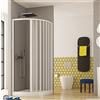 GEAPLAST Box doccia semicircolare 70 x 70 soffietto apertura laterale