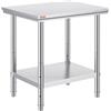Tavolo da Lavoro Cucina Acciaio Inox 60x76x80 cm Professionale 4 Gambe