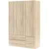 CAPALDO KIT ARMADIO 3 ANTE + 4 CASSETTI CM. 135X52X200H ROVERE