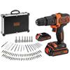 BLACK+DECKER TRAPANO AVVITATORE PERCUSSIONE B+D BDCHD 18 BAFC - POTENZA 18V - BATTERIA 1,5Ah