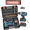 Makota Trapano Makota avvitatore a doppia batteria a percussione 48v valigia accessori