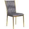 Mebel Elite Poltrona lounge DAN in velluto grigio intrecciato e trapuntato, stile glamour mo