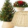 MORE&DECO Copertura in vimini per vaso di fiori per albero di Natale, supporto in vimini,