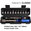 Chiave Dinamometrica Bici 2-24Nm TINSOL | Set 15Pz Cricchetto Professionale 1/4"