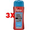 INTESA 3 X INTESA Bagno Doccia Shampoo Fresh 500 Ml Azione Rinfrescante Energy Boost