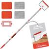 Does not apply Spazzola per Battiscopa Con Manico Scopa 142 Cm, Pulisci Pavimenti Con 4 Panni R