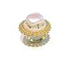 diWa Jewels Anello Cocktail Filigrana Perline e Perla Barocca Regolabile placcato Oro giallo