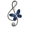 ARYASTYLE Spilla gioiello con chiave di violino e farfalla in acciaio grigio argento...