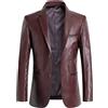 Abez Fashion Blazer uomo marrone 100% vera pelle di agnello biker pelle cappotto formale d...