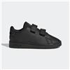 ADIDAS SCARPE ADIDAS BAMBINA BAMBINO ADVANTAGE GW6497 PELLE NERO ORIGINALI STRAPPI