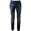 Wampum jeans uomo slim fit elasticizzato pantalone cotone skinny a vita bassa 44