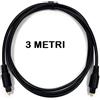 Cavo Audio Ottico Digitale Toslink da 3 metri maschio maschio Optical Nero